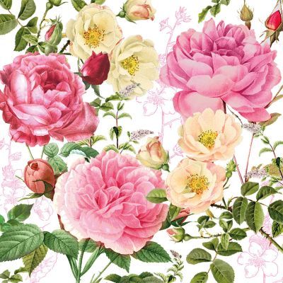Servilleta Decorada Floral Rosalie PPD 33x33 Ideal Mesa
