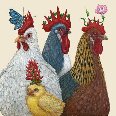 Servilleta Decorada Gallinas Party at the Coop PPD 33x33 Ideal Cocina