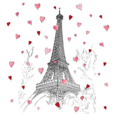 Servilleta Decorada Paris Love PPD 33x33 Ideal Romántica