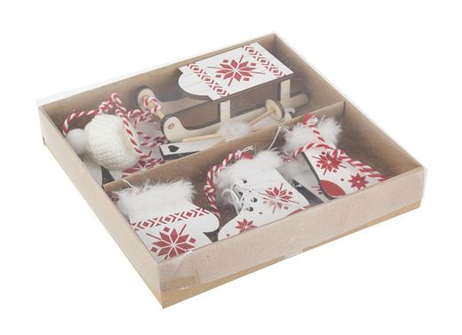 Set 10 colgantes para arbol de navidad blanco surtido decoración de navidad para casa