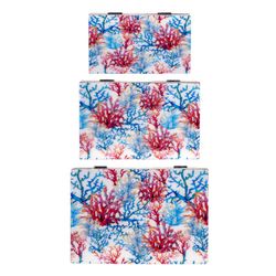 Set 3 Cajas Madera Decorada Coral
