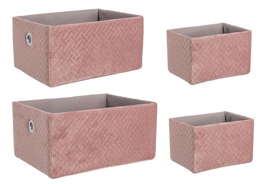 Set 4 Cestas Rectangulares Rosa