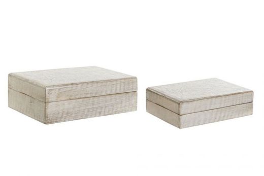 Set de 2 Cajas Decoración Mango Decorada