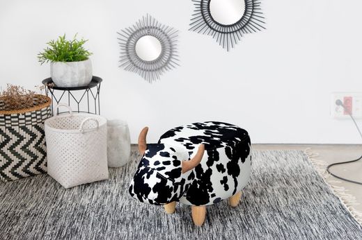 Taburete Original La Vache negroblanco madera Balvi Idea Regalo