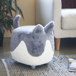 Taburete Original Le Minou grisblanco madera Balvi Idea Regalo