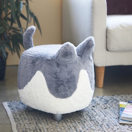 Taburete Original Le Minou grisblanco madera Balvi Idea Regalo