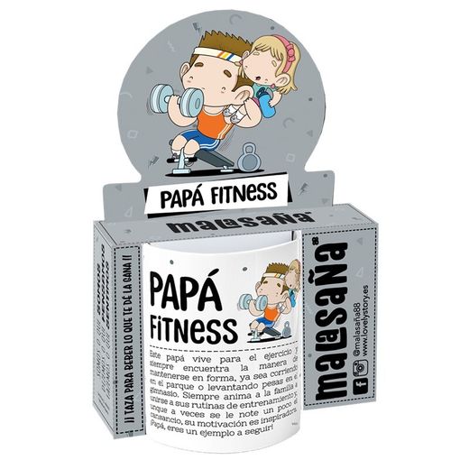 Taza 330Ml Papá Fitness Ideal para Regalo