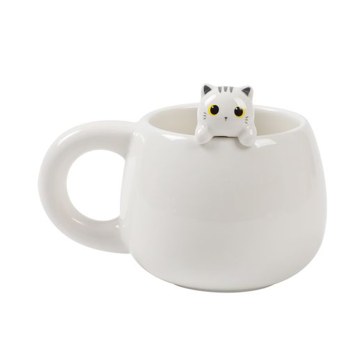 Taza 450 ml Infantil Charm Gato Blanco ITotal Ideal Regalo