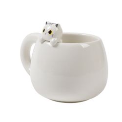 Taza 450 ml Infantil Charm Gato Blanco ITotal Ideal Regalo
