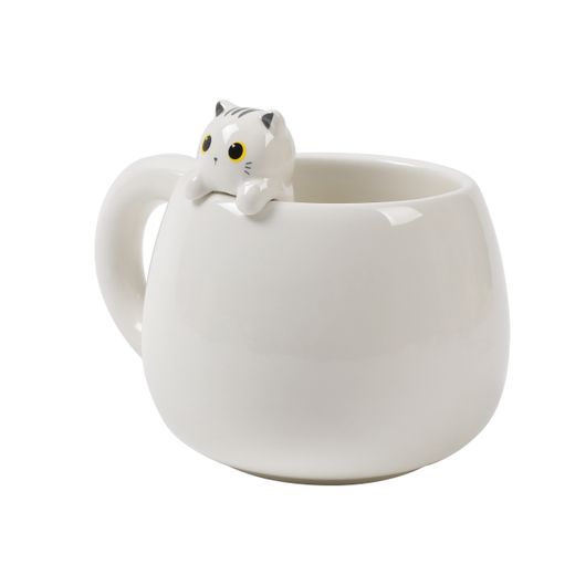 Taza 450 ml Infantil Charm Gato Blanco ITotal Ideal Regalo