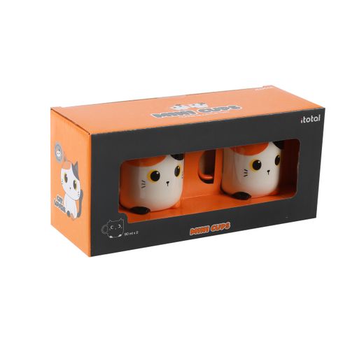 Taza de Espresso Gato Naranja Set 2 piezas ITotal