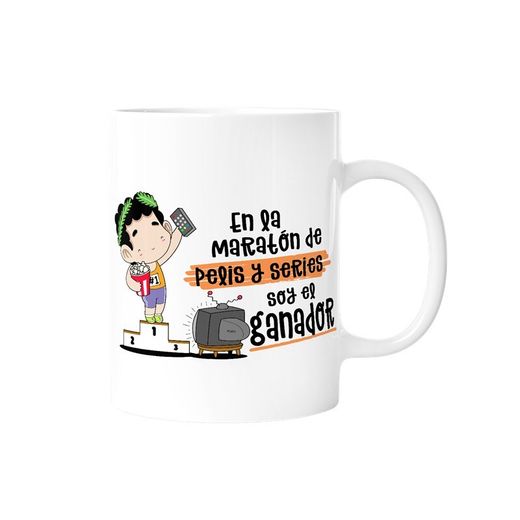 Taza En La Maratón De Pelis Y Series Soy El Ganador Ideal para Regalo