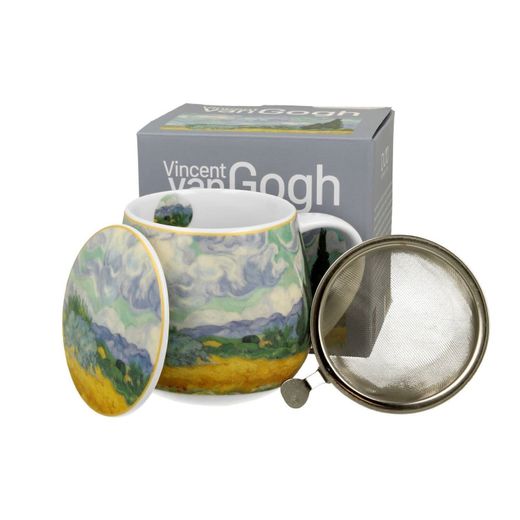 Taza Infusion Campo Van Gogh Duo Porcelana Caja Regalo Porcelana Caja Ideal Regalo