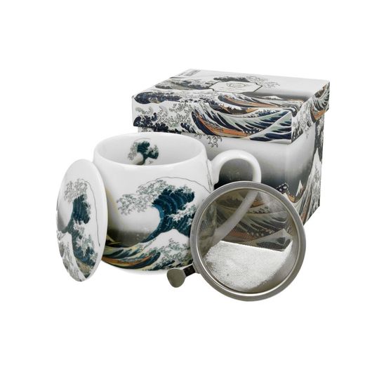 Taza Infusion Ola Japonesa Porcelana para Té e Infusion Porcelana Caja Ideal Regalo