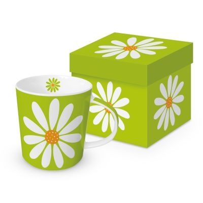 Taza Mug Flores Verdes Happy Flower PPD Ideal Regalo