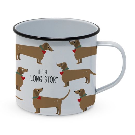 Taza Mug Metálico Diseño Perro Salchicha Teckel Caja Regalo PPD