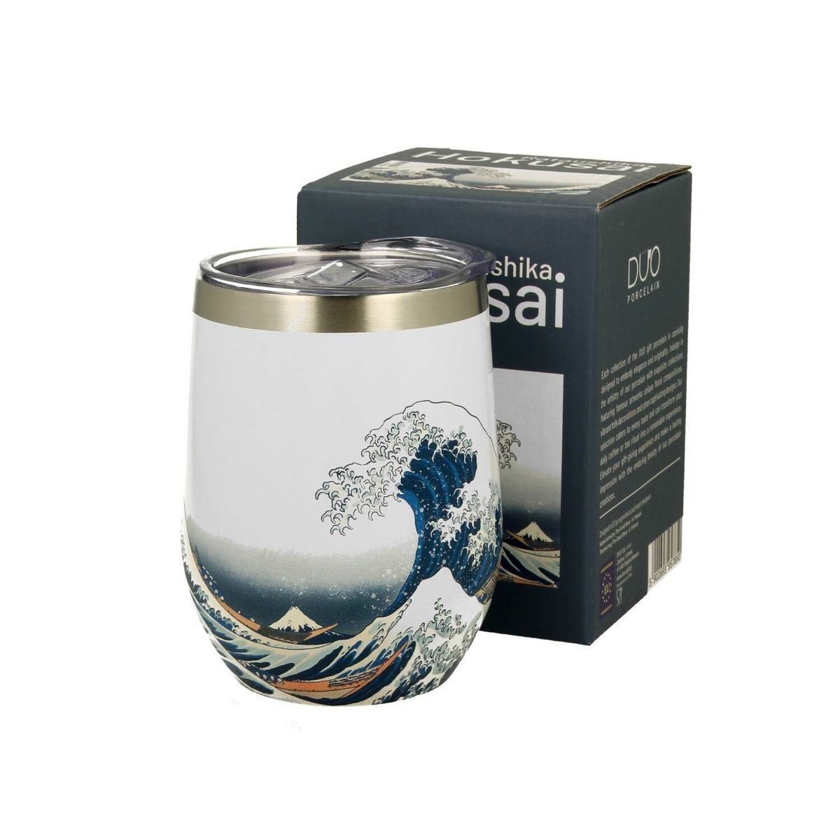 Taza Mug Viaje Termico Hokusai Porcelana Caja Ideal Regalo