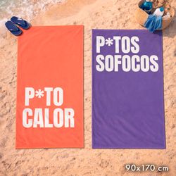 Toalla Playa Frases Divertidas Calor 90x170 cm Español