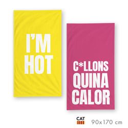 Toalla Playa Frases Divertidas Hot Calor 90x170 cm Catalán