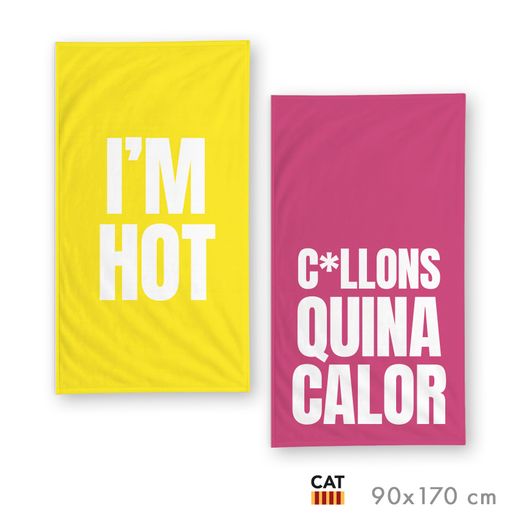 Toalla Playa Frases Divertidas Hot Calor 90x170 cm Catalán