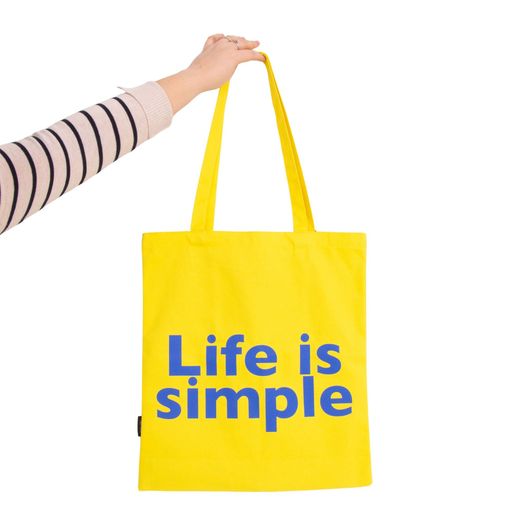 Tote Bag Life Is Simple Amarilla Helio Ferretti Ideal Regalo