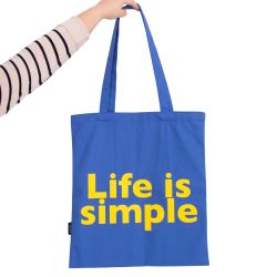 Tote Bag Life Is Simple Azul Helio Ferretti Ideal Regalo