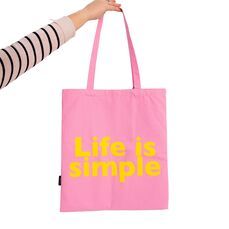 Tote Bag Life Is Simple Rosa Helio Ferretti Ideal Regalo