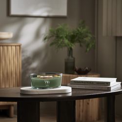 Vela Ellipse Abeto Fraser con mecha de madera WoodWick