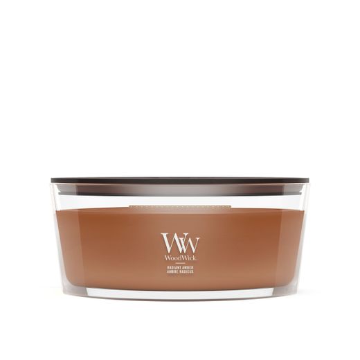 Vela Ellipse Ámbar Radiante con mecha de madera WoodWick