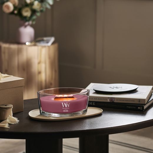 Vela Ellipse Cereza Negra con mecha de madera WoodWick