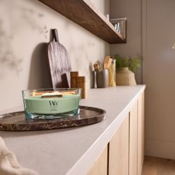 Vela Ellipse Matcha Cítrico con mecha de madera WoodWick