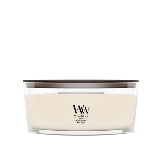 Vela Ellipse Miel Blanca con mecha de madera WoodWick