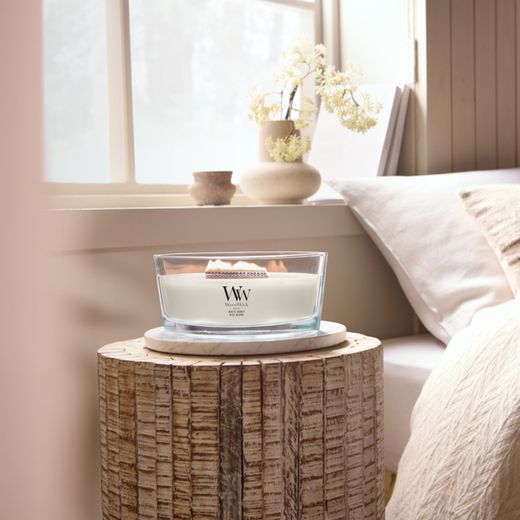 Vela Ellipse Miel Blanca con mecha de madera WoodWick