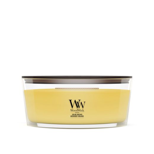Vela Ellipse Orquídea Solar con mecha de madera WoodWick