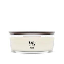 Vela Ellipse Teca Blanca con mecha de madera WoodWick