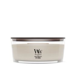 Vela Ellipse Tonka y Leche de Almendra con mecha de madera WoodWick