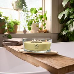 Vela Ellipse Yuzu y Vetiver con mecha de madera WoodWick