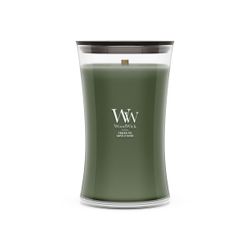 Vela Grande Hourglass Abeto Fraser con mecha de madera WoodWick
