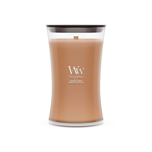 Vela Grande Hourglass Avellana Tostada con mecha de madera WoodWick