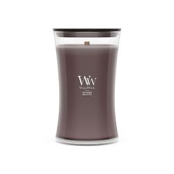 Vela Grande Hourglass Bosque de Iris con mecha de madera WoodWick