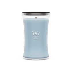 Vela Grande Hourglass Bruma del Lago con mecha de madera WoodWick