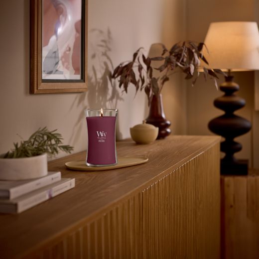 Vela Grande Hourglass Cereza Negra con mecha de madera WoodWick