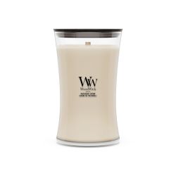 Vela Grande Hourglass Crema de Pachulí con mecha de madera WoodWick