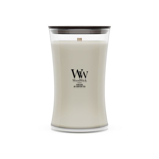 Vela Grande Hourglass Fireside con mecha de madera WoodWick