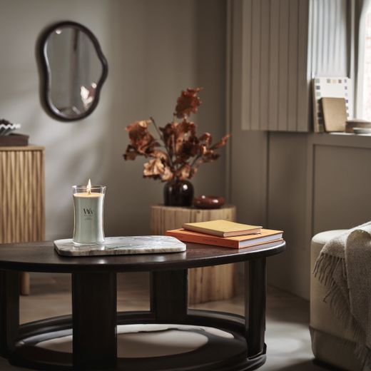 Vela Grande Hourglass Fireside con mecha de madera WoodWick
