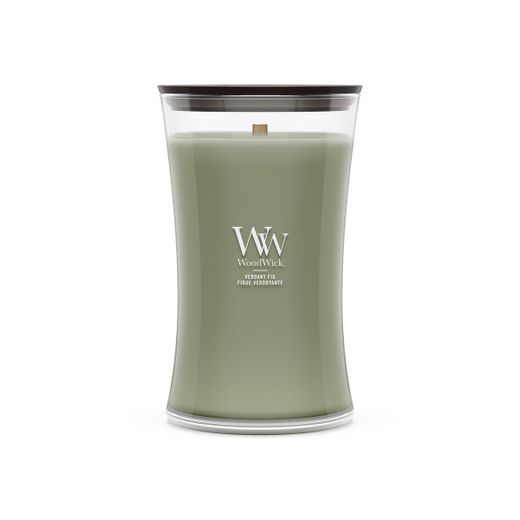 Vela Grande Hourglass Higo Verde con mecha de madera WoodWick