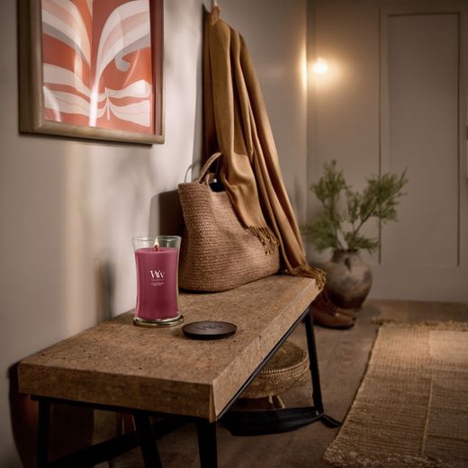 Vela Grande Hourglass Mora Especiada con mecha de madera WoodWick