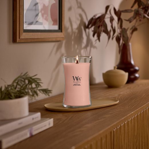 Vela Grande Hourglass Néctar de Manuka con mecha de madera WoodWick