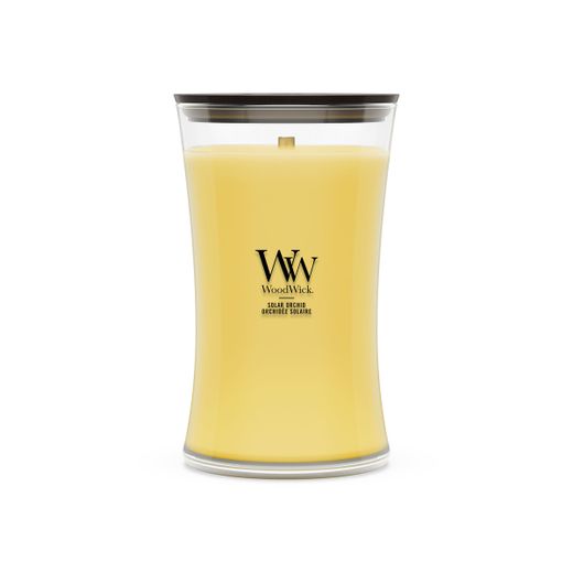 Vela Grande Hourglass Orquídea Solar con mecha de madera WoodWick