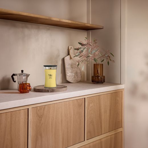 Vela Grande Hourglass Orquídea Solar con mecha de madera WoodWick